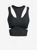 Cutout Layered Racer Crop Top S Black