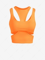 Cutout Layered Racer Crop Top S Orange