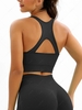 Cutout Racerback Yoga Running Gym Sports Tank Top Longline Bra S Black