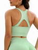 Cutout Racerback Yoga Running Gym Sports Tank Top Longline Bra S Green