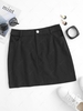 Cutout Zip Fly Short Skirt S Black