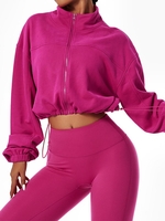 Cycling Running Training Sports Zip Up Jacket M Light pink