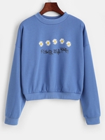 Daisy Flower Is The Youth Graphic Sweatshirt Xl Sky blue