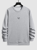 Deer Embroidery Sweatshirt 2xl Dark gray