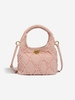 Denim Rhombus Frayed Crossbody Bag