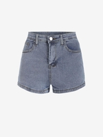 Denim Side Slit Micro Shorts L Blue