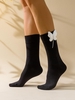 Diamante Butterfly Applique Calf Socks