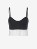 Diamante Fringed Bralette Top L Black