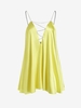 Diamante Ladder Cut Mini Swing Dress S Yellow
