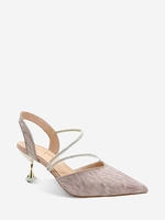 Diamante Strap Slingback Pumps
