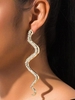 Diamante Winding Snake Stud Earrings