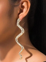 Diamante Winding Snake Stud Earrings