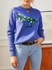 Dinosaur Graphic Drop Shoulder Sweater Blue