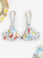 Dinosaurs Bikini Top L White