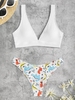 Dinosaurs Plunge Tank Bikini Swimwear White