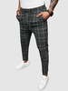 Drawstring Plaid Pants Xxl Black