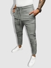 Drawstring Plaid Pants Xxl Gray
