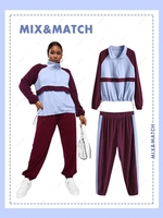 Drawstring Plus Size Sweatshirt and Jogger Pants Set