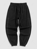 Drawstring Pocket Jogger Pants M Black
