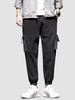 Drawstring Pocket Jogger Techwear Pants S Black
