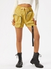 Drawstring Pockets Buckle Embellished Cargo Shorts S Light coffee