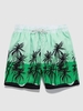 Drawstring Pockets Coconut Palm Tree Hawaiian Beach Shorts Xxl Green