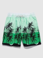 Drawstring Pockets Coconut Palm Tree Hawaiian Beach Shorts Xxl Green