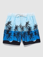 Drawstring Pockets Coconut Palm Tree Hawaiian Beach Shorts Xxl Robin egg blue
