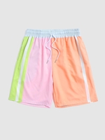 Drawstring Pockets Colorblock Bermuda Shorts Xl Light salmon