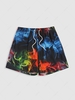 Drawstring Pockets Colorful Smock Print Casual Shorts S