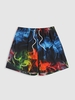 Drawstring Pockets Colorful Smock Print Casual Shorts Xxl