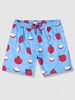 Drawstring Pockets Fruit Apple Print Casual Shorts Xxl Light sky blue