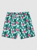 Drawstring Pockets Palm Tree Flamingo Vacation Shorts S Greenish blue