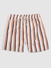Drawstring Pockets Vertical Mixed Stripes Beach Shorts Xl Orange