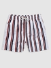 Drawstring Pockets Vertical Mixed Stripes Beach Shorts Xxl Silk white