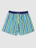 Drawstring Pockets Vertical Striped Beach Shorts Xxl Green snake