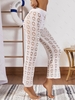 Drawstring Pointelle Knit Cover Up Pants M White