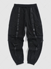 Drawstring Push Buckle Techwear Cargo Jogger Pants Xl Black
