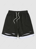 Drawstring Ripped Contrast Sports Sweat Shorts 2xl Black
