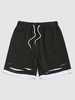 Drawstring Ripped Contrast Sports Sweat Shorts Xl Black