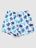 Drawstring Sea Turtle Print Vacation Shorts 2xl White