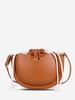 Drawstring Solid Color Casual Crossbody Bag