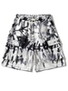 Drawstring Tie Dye Letter Print Shorts 2xl White