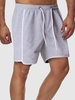 Drawstring Topstitching Casual Shorts S Light gray