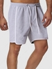 Drawstring Topstitching Casual Shorts Xl Light gray