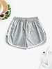 Drawstring Waist Piping Dolphin Shorts Gray