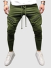 Drawstring Zipper Pockets Sports Pants Xxl Deep green