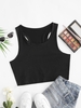 Drop Armhole Racerback Tank Top S Black