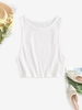 Drop Armhole Rib-knit Crop Tank Top S White