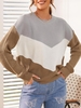 Drop Shoulder Color Blocking Sweater S